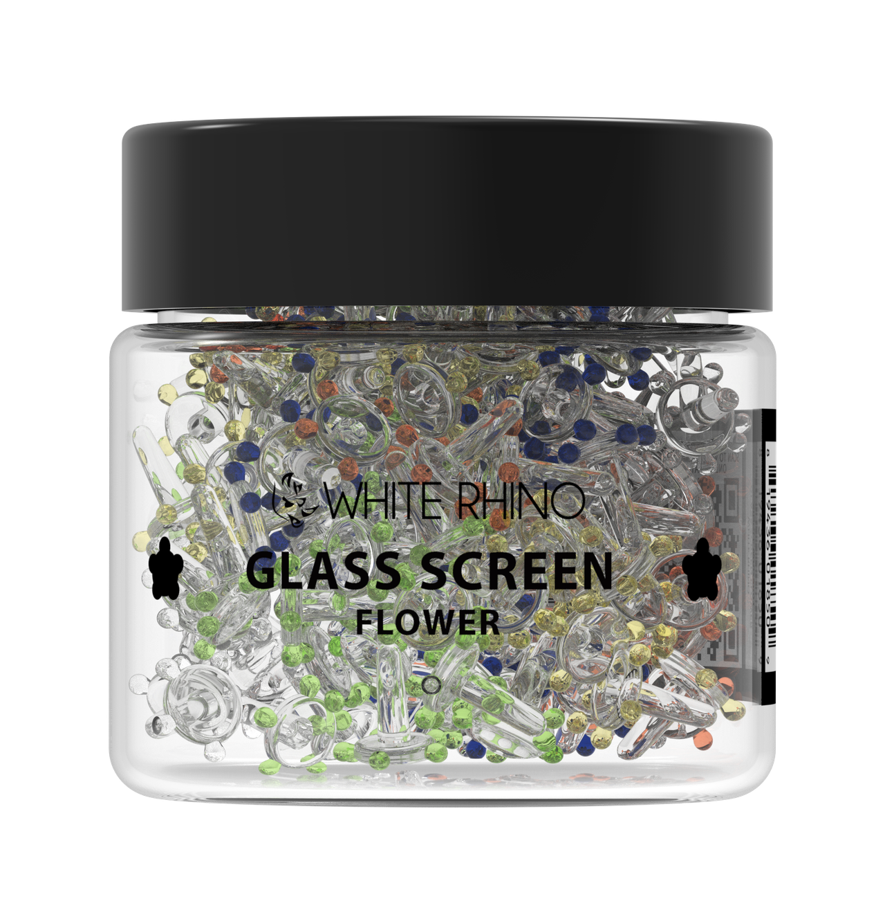 WHITE RHINO GLASS SCREEN FLOWER - 400ct JAR