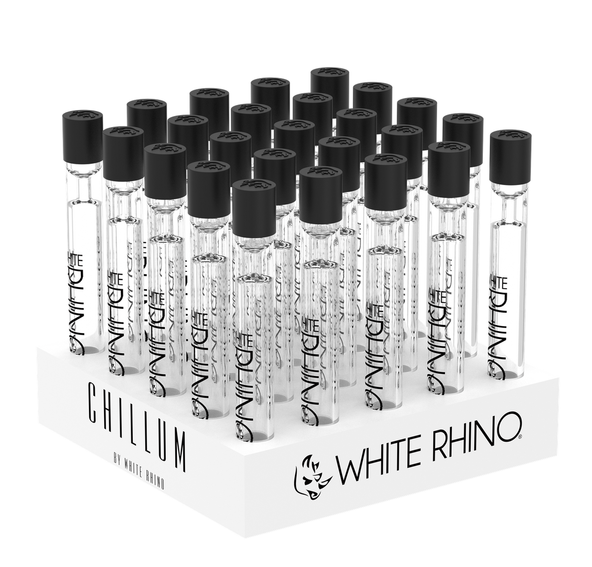 WHITE RHINO CHILLUM WITH SILICONE CAP - 25CT DISPLAY