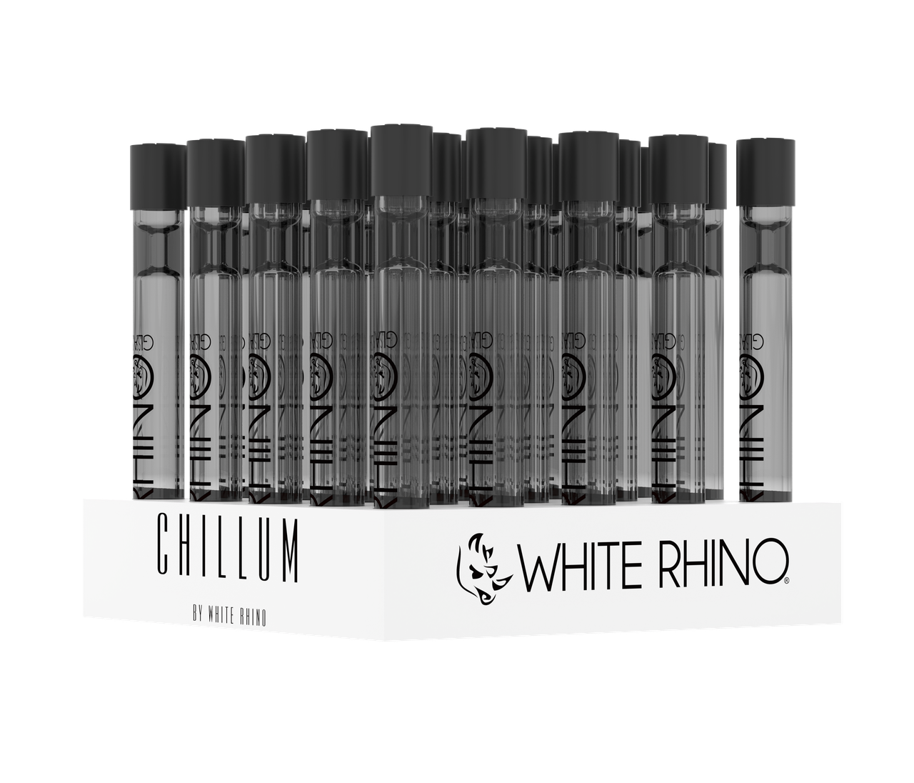 WHITE RHINO CHILLUM WITH SILICONE CAP SMOKED - 25ct DISPLAY