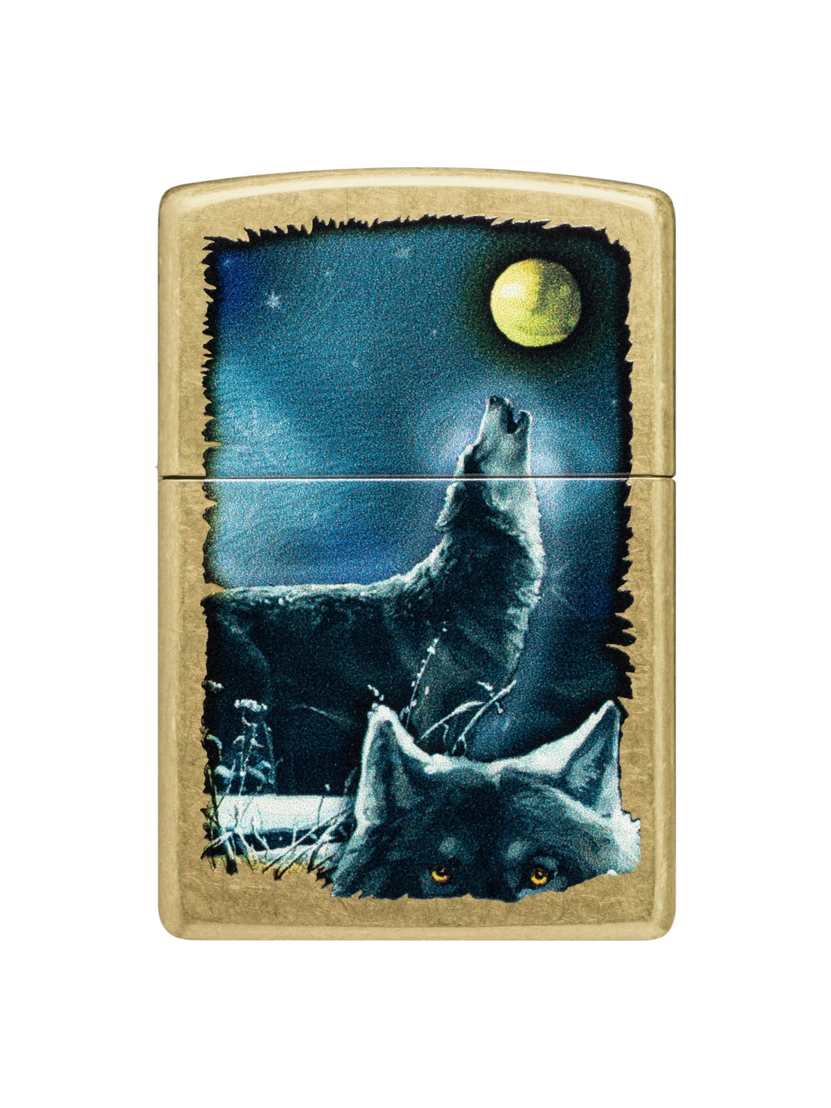 47189 Zippo Lighter Howling Wolf Design