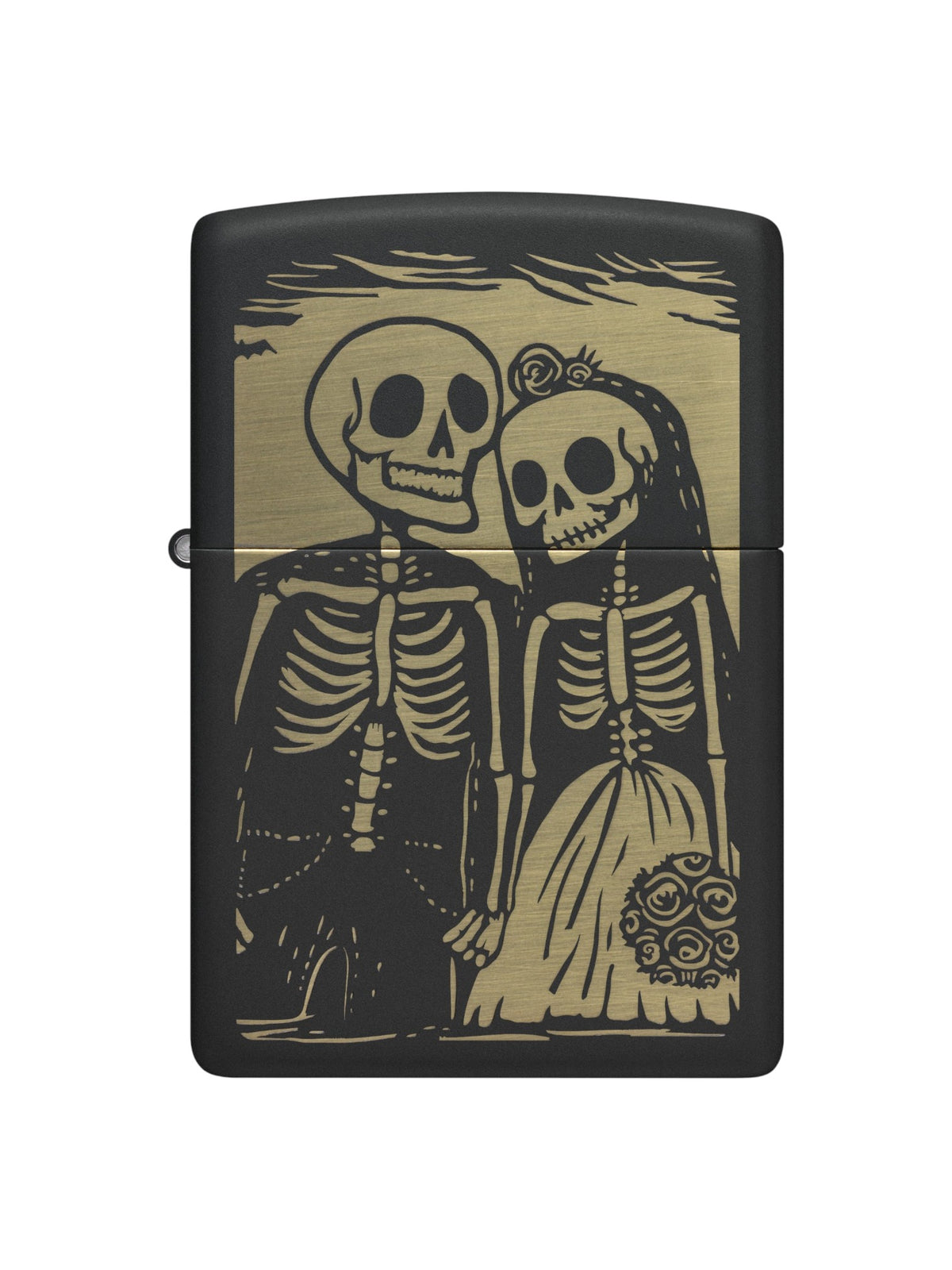 47210 Zippo Lighter Skeleton Couple Design