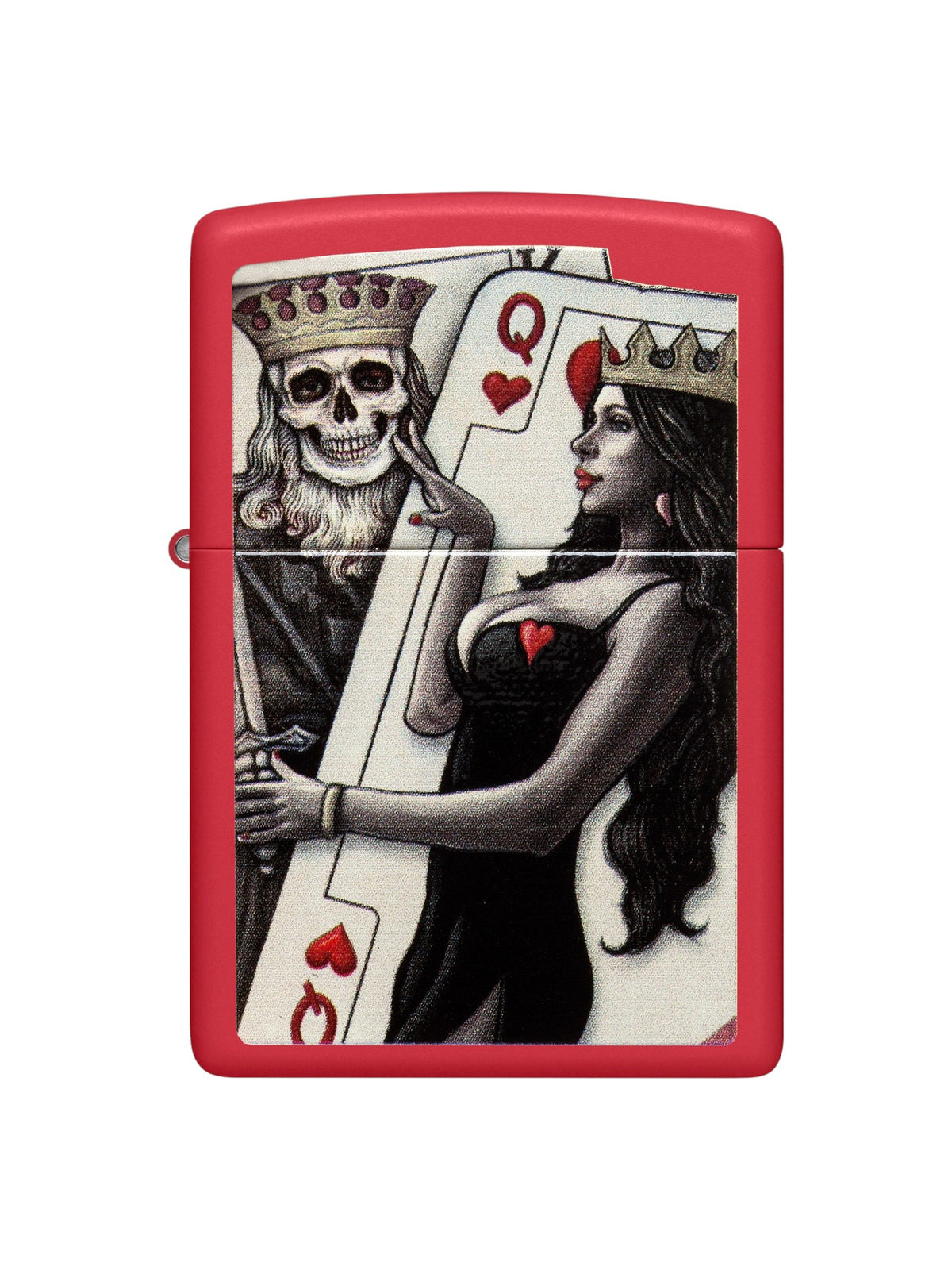 48624 Zippo Lighter Skull King Queen Beauty Design