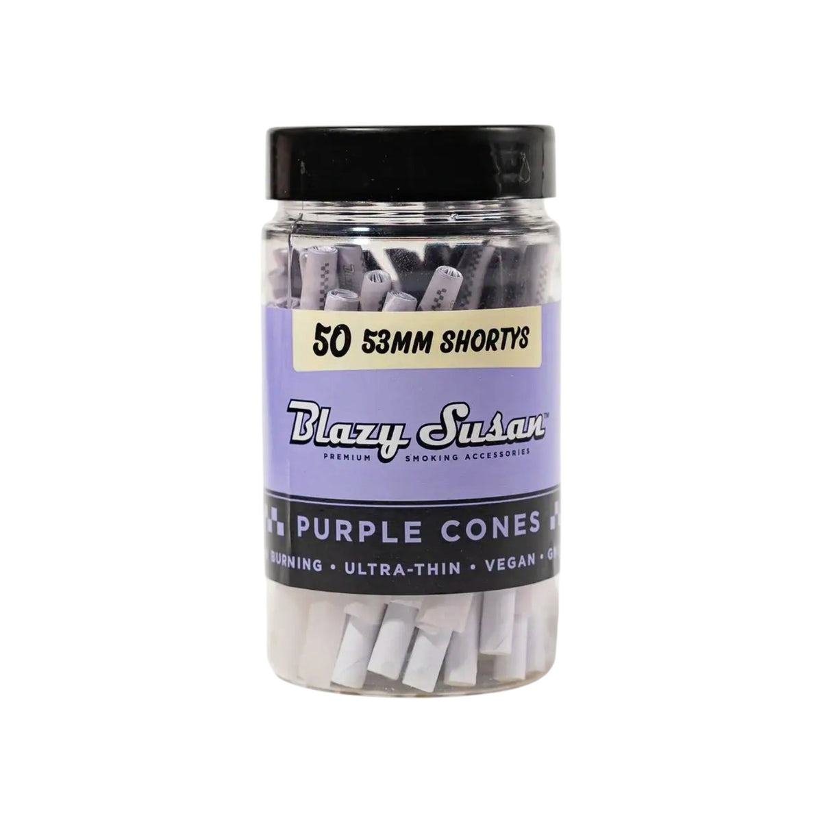 Blazy Susan Purple Cones Jar 53mm Shorty Size 50 CT