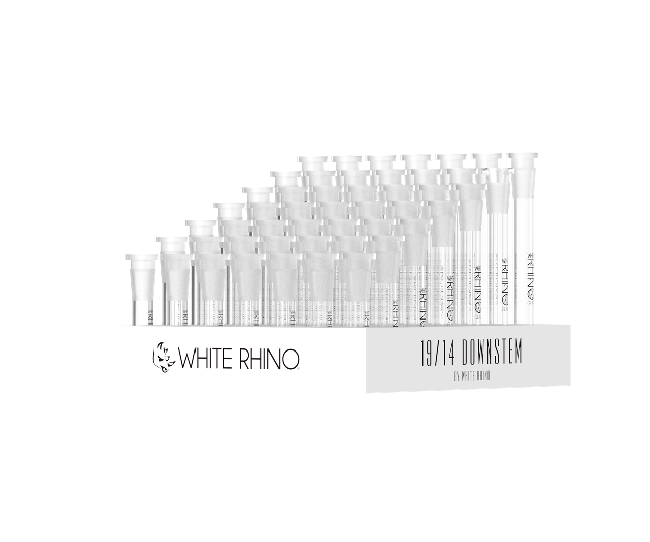 White Rhino 19/14 GLASS ON GLASS DOWNSTEM - 49ct DISPLAY