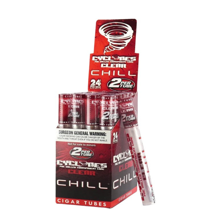 Cyclones 2X Hemp Cones Clear Chill Red 24 CT