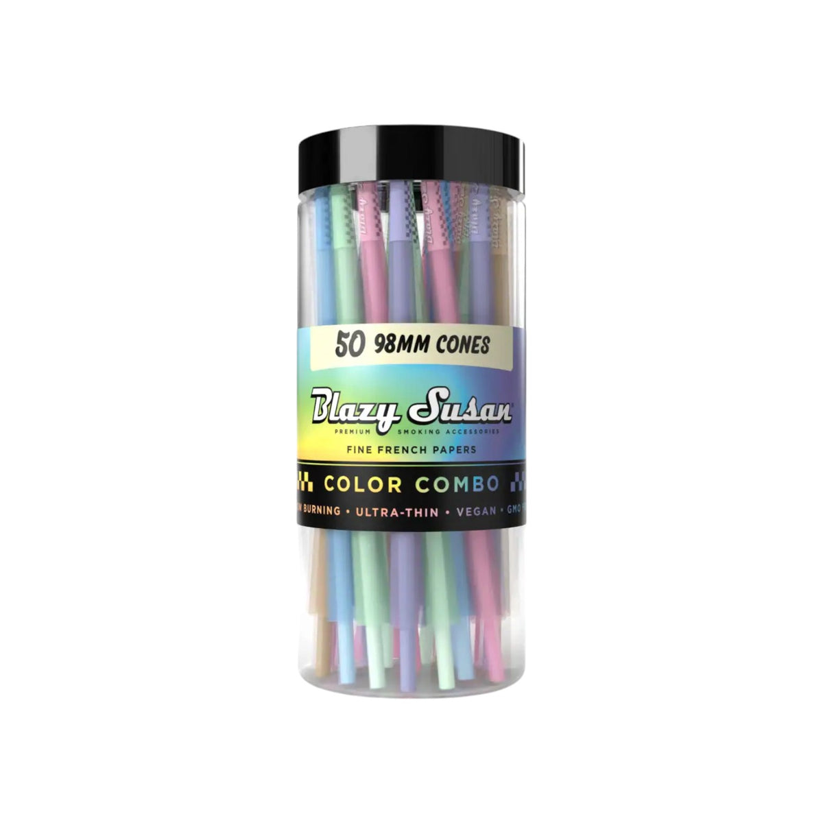 Blazy Susan Rainbow Cones Jar 98mm Size 50 CT
