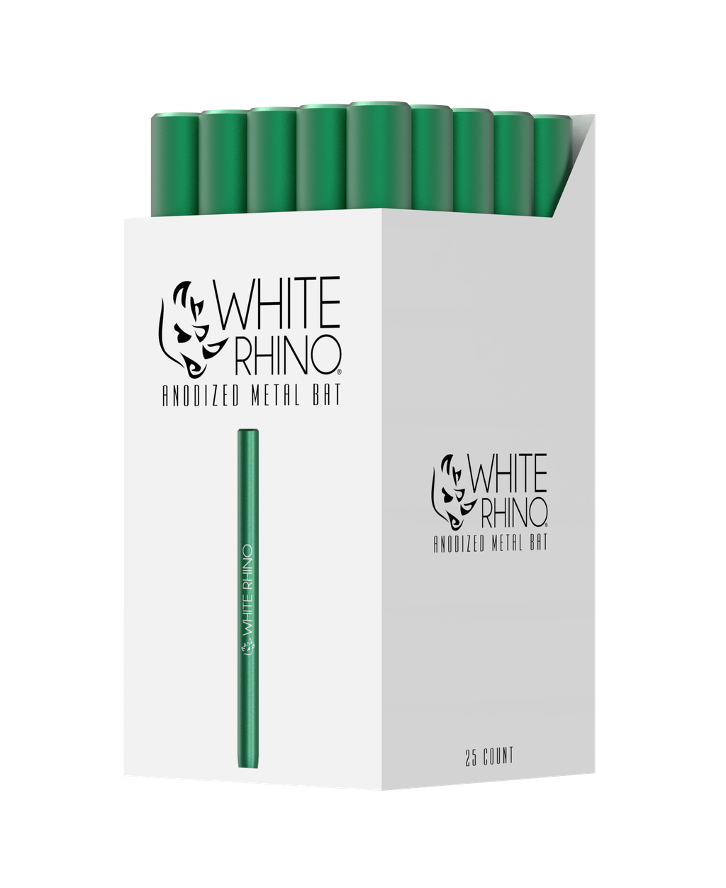 WHITE RHINO ANODIZED METAL BAT GREEN - 25ct DISPLAY