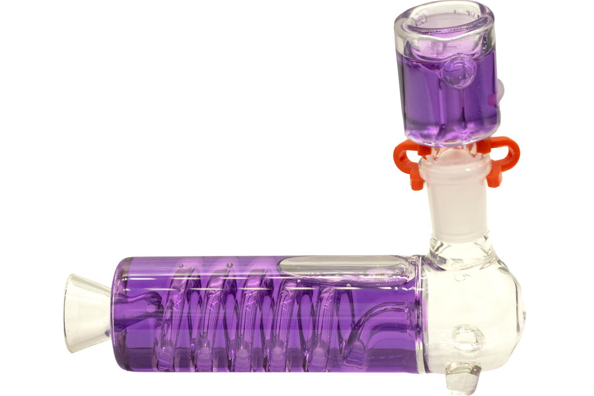 H30 6" 2-Piece Curly Vertical Sherlock w/ Freezable Bowl Handpipe