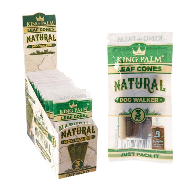 King Palm Leaf Cones 70mm Dog Walker 3 Pack 15 CT