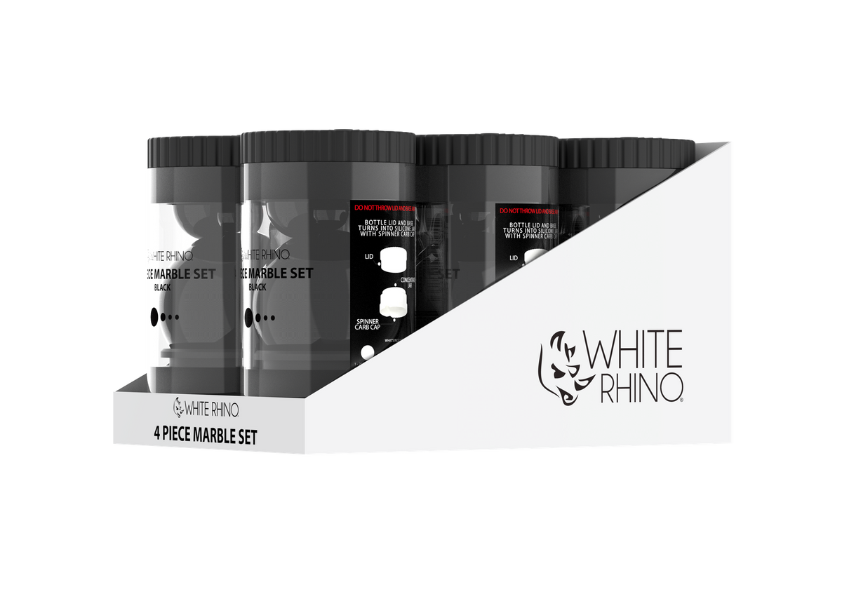 WHITE RHINO TERP SLURPER 4 PIECE MARBLE SET BLACK -6ct DISPLAY