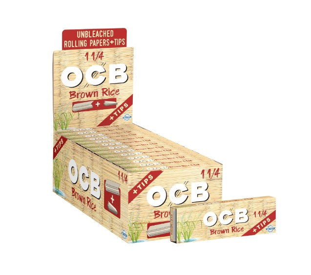 OCB Papers + Tips Brown Rice 1 1/4" Size 24 CT