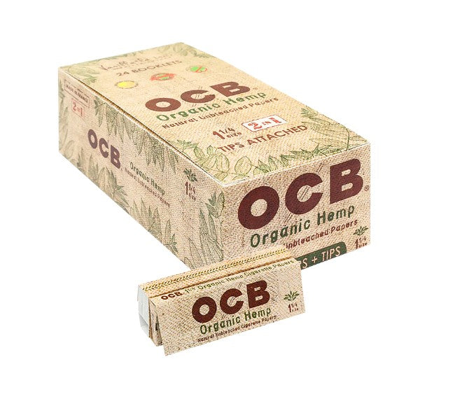 OCB Papers + Tips Organic Hemp 1 1/4" Size 24 CT