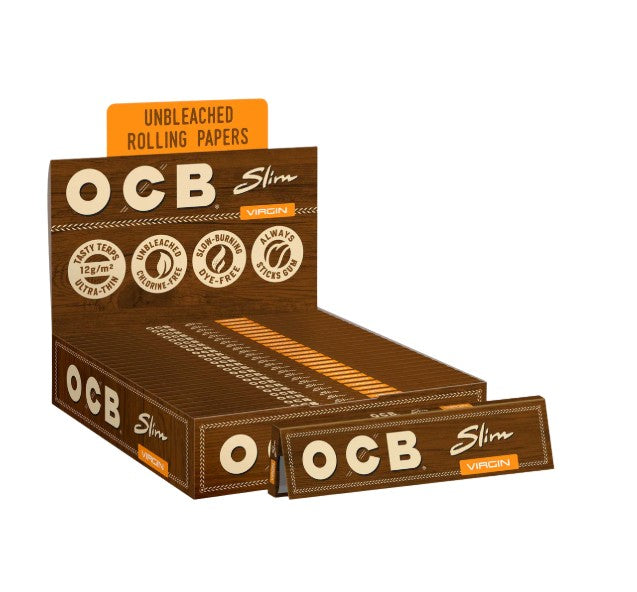 OCB Papers Unbleached Virgin Slim Size 24 CT