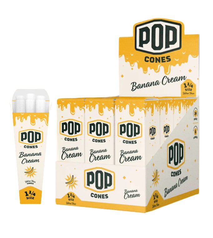 Pop Cones Ultra Thin Banana Cream 1 1/4" Size 6 Pack 24 CT