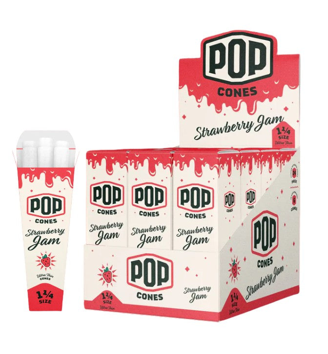 Pop Cones Ultra Thin Strawberry Jam 1 1/4" Size 6 Pack 24 CT