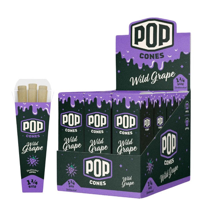 Pop Cones Unbleached Wild Grape 1 1/4" Size 6 Pack 24 CT