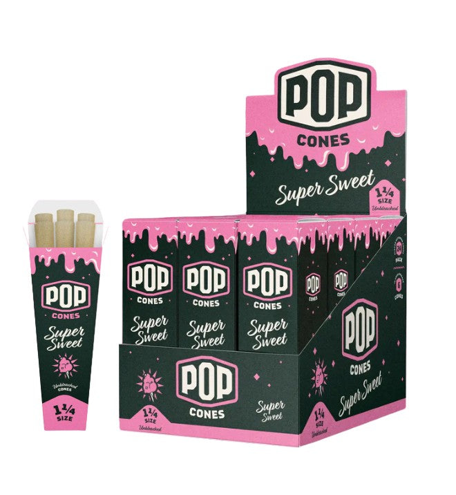 Pop Cones Unbleached Super Sweet 1 1/4" Size 6 Pack 24 CT