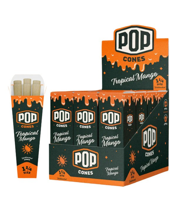 Pop Cones Unbleached Tropical Mango 1 1/4" Size 6 Pack 24 CT