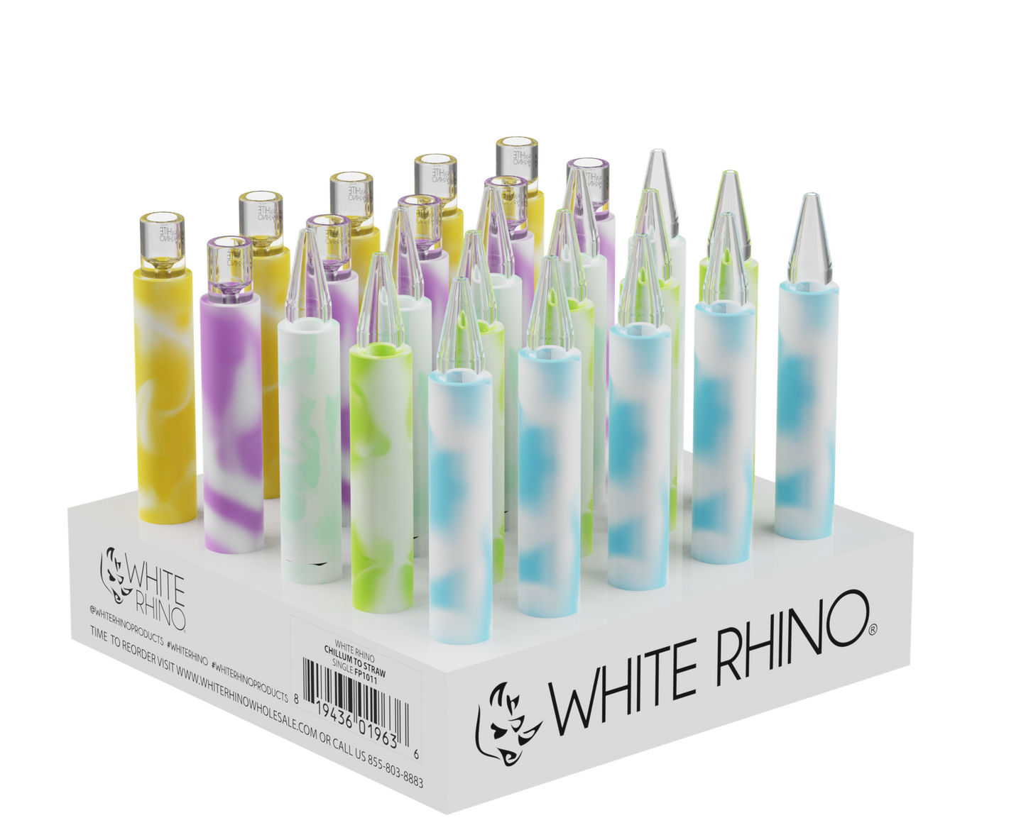 White Rhino Chillum to Straw Glow in the Dark - 25CT DISPLAY