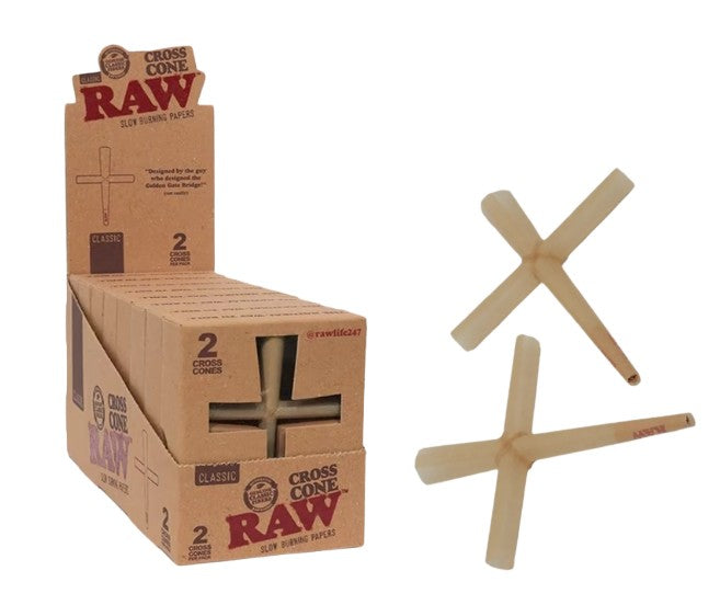 Raw Classic Cones Cross 2 Pack 8 CT