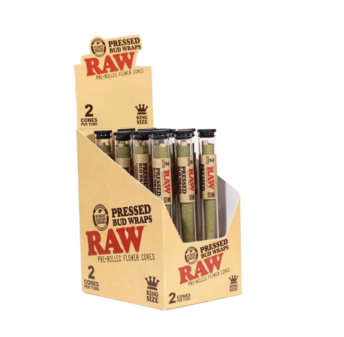 Raw Pressed Bud Wrap Cones King Size 2 Pack 12 CT