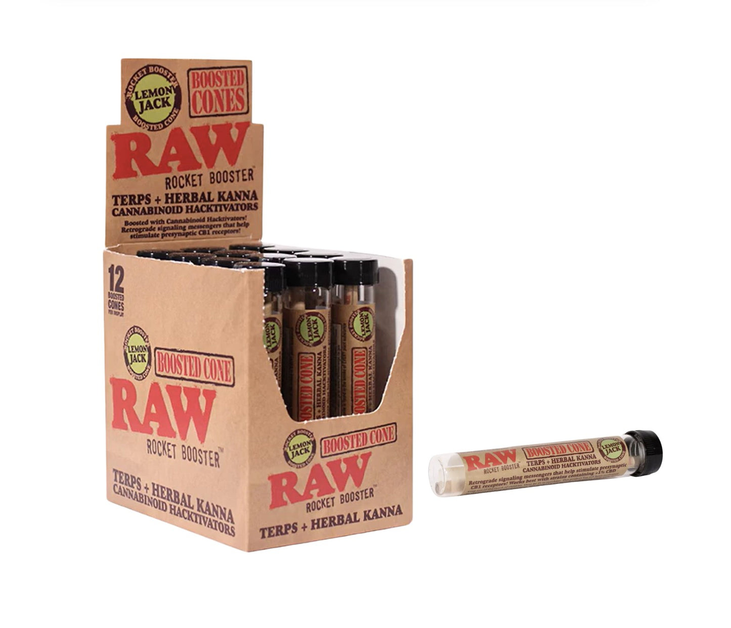 Raw Rocket Booster Cones Lemon Jack 12 CT