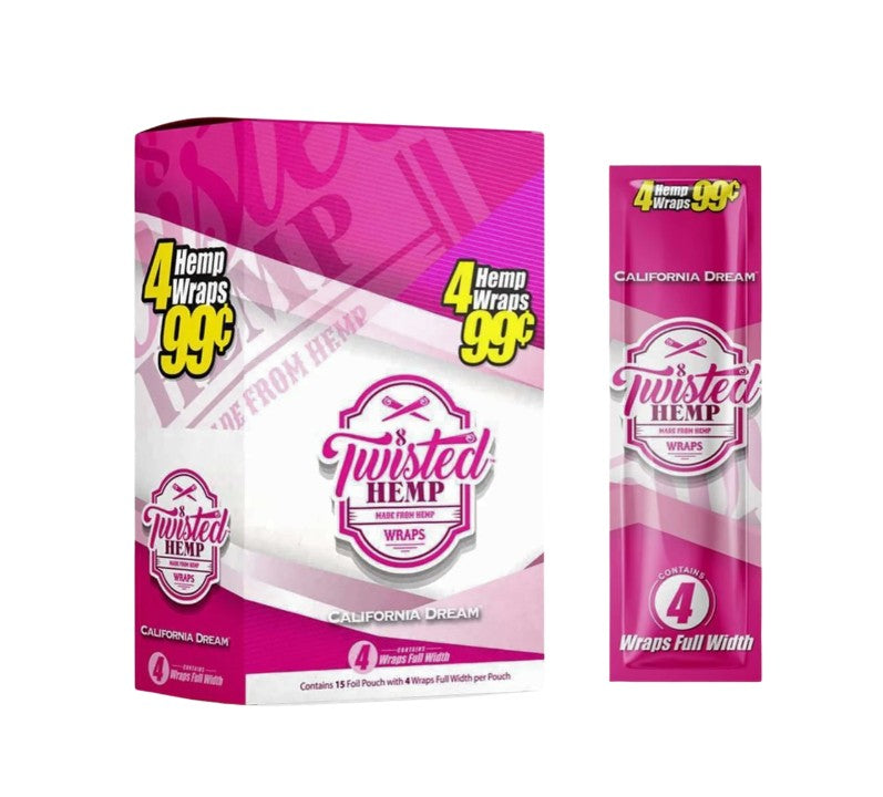 Twisted Hemp Wraps California Dream 4 Pack 15 CT