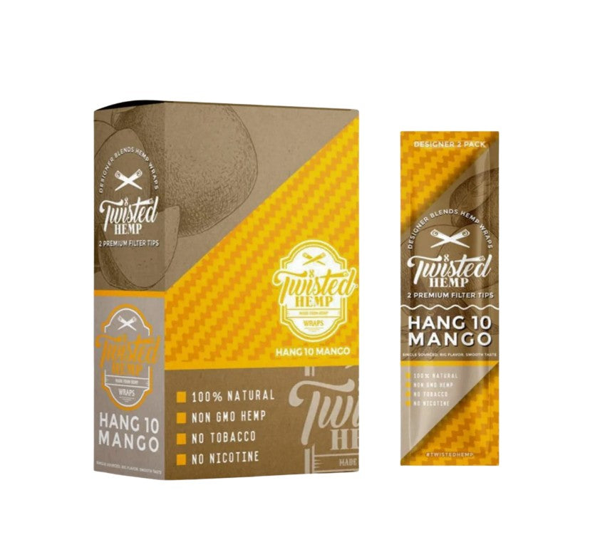Twisted Hemp Wraps Hang 10 Mango 4 Pack 15 CT