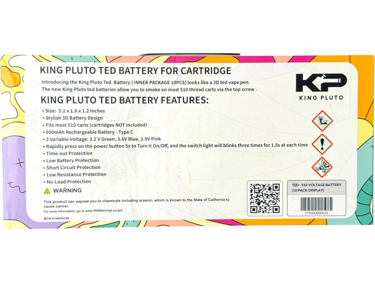 King Pluto Ted 510 Battery Tye-Dye Colors 10ct