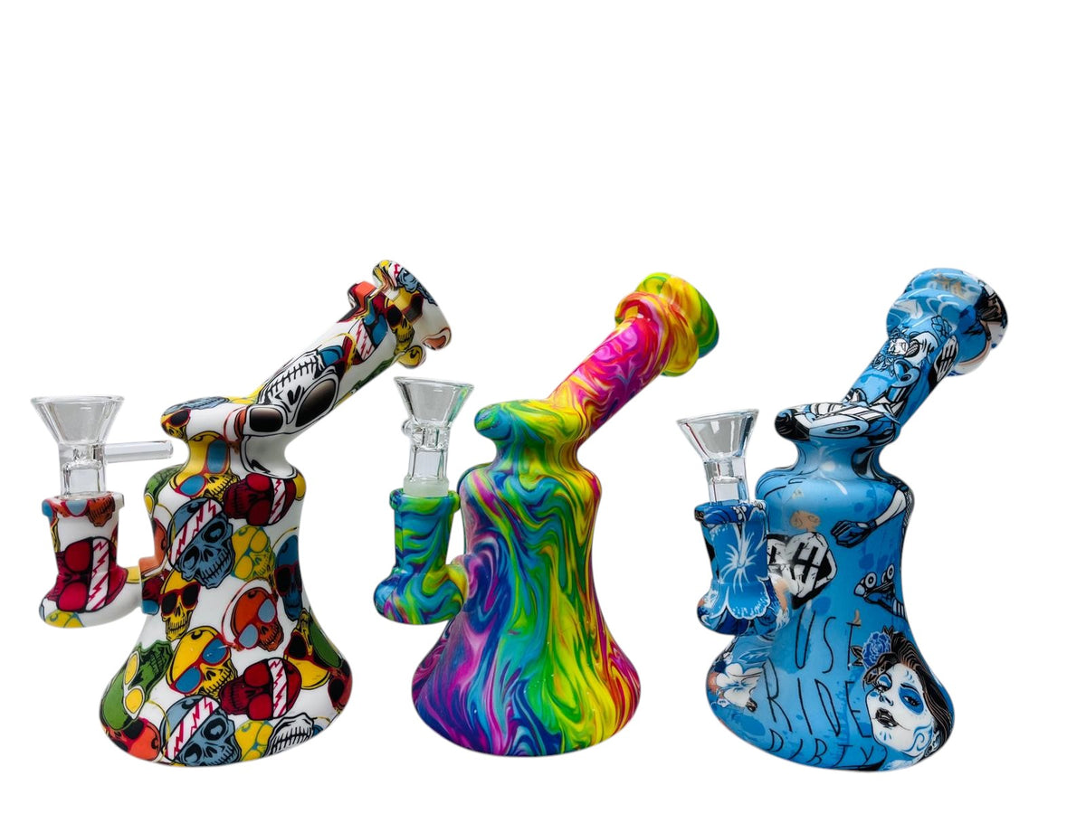 SWP8 Silicone Rig Assorted Designs Waterpipe