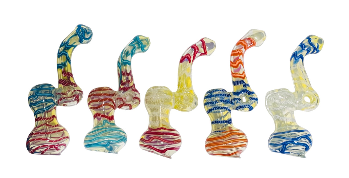 BUB29 7" Swirl Lines w/ Donut Bubbler 5ct