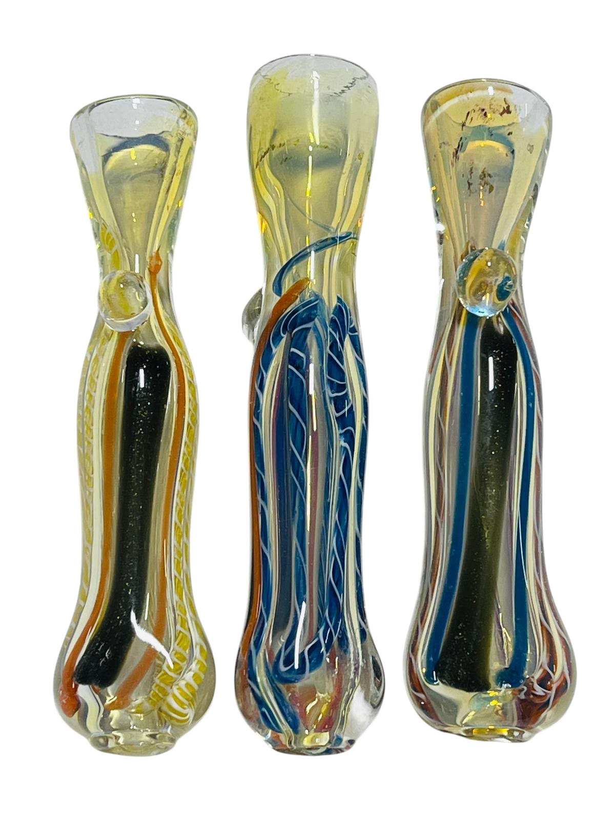 CH10 3" Frit Spiral One Hitter Chillum 5ct