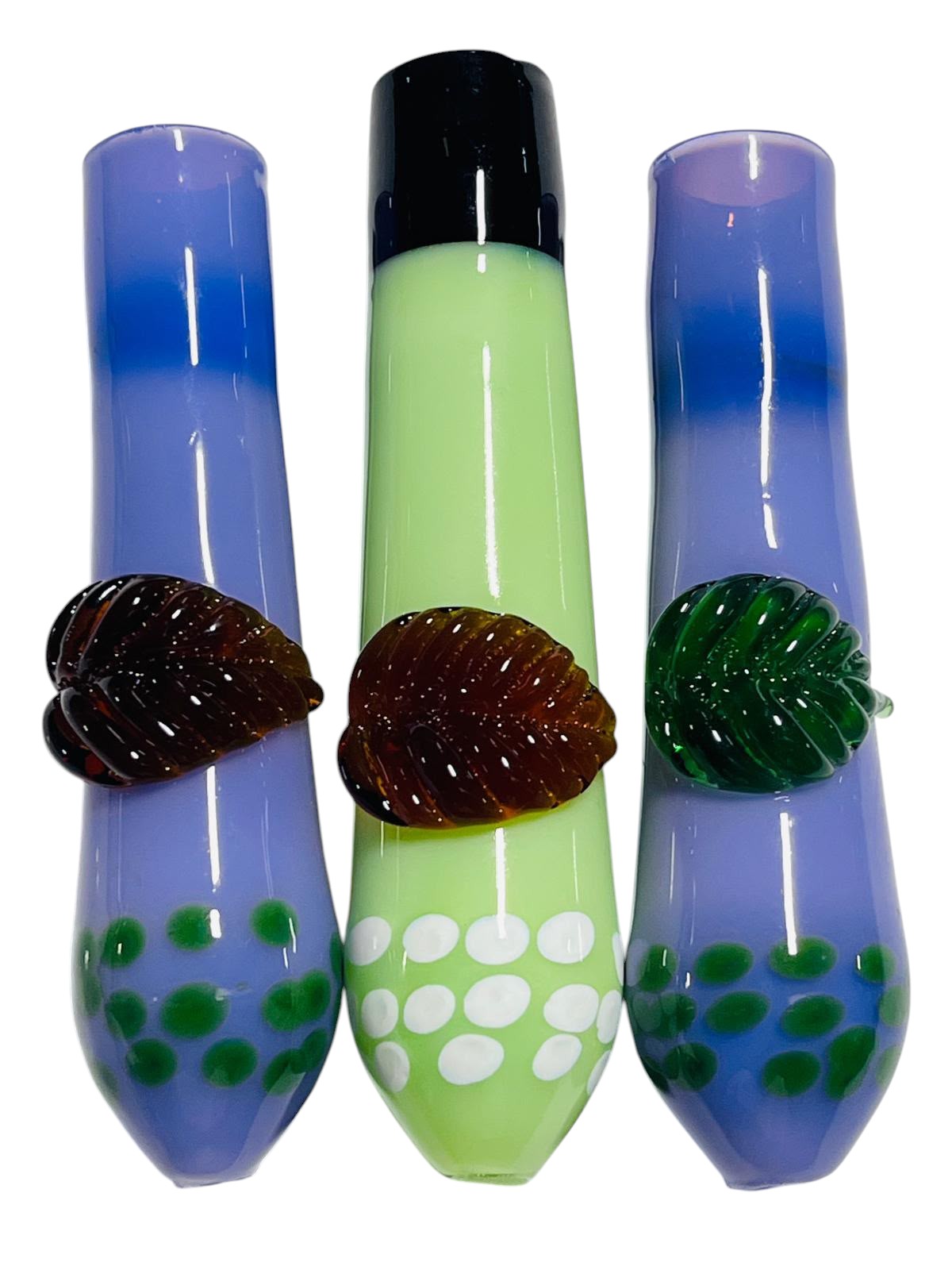 CH28 4" Milky Colored w/ Leaf Chillum 5ct