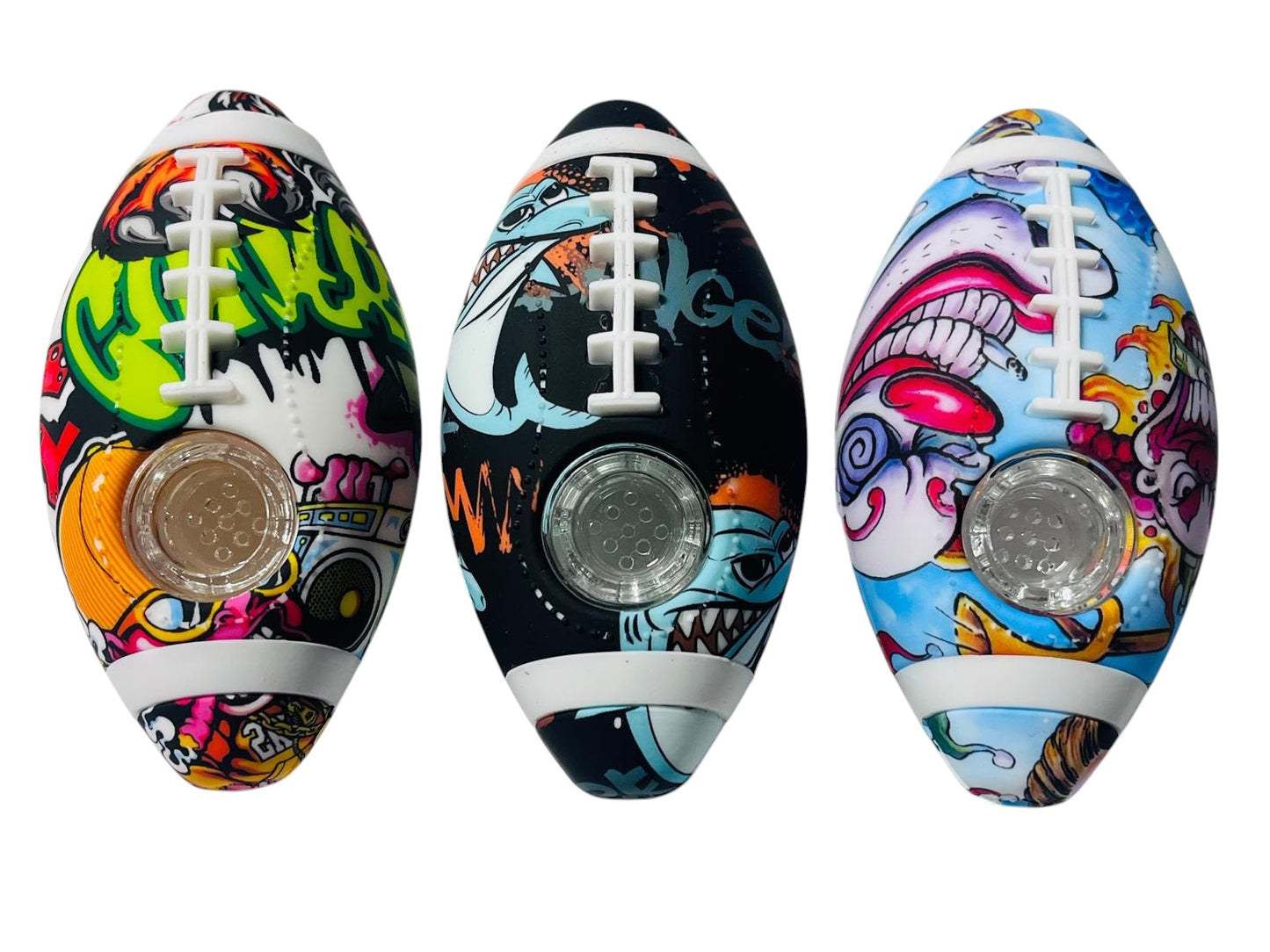 SHP16 Football Design Silicone Handpipe 5ct