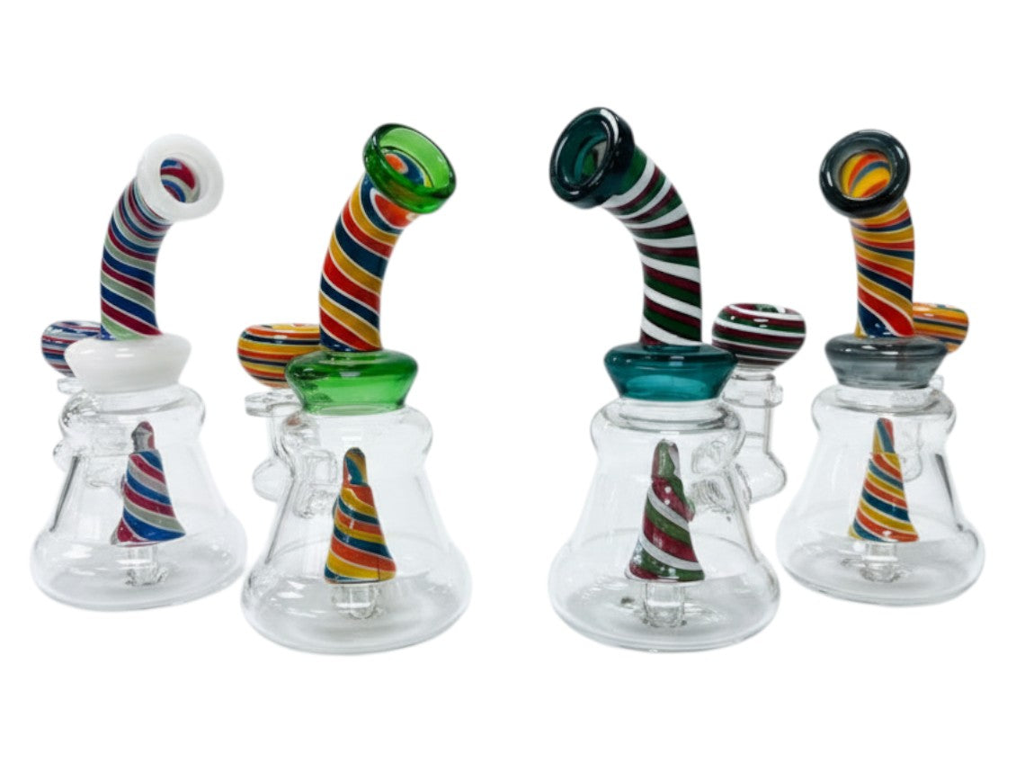 RG59 6" Wigwag Colored w/ Wigwag Bowl Waterpipe Assorted Colors