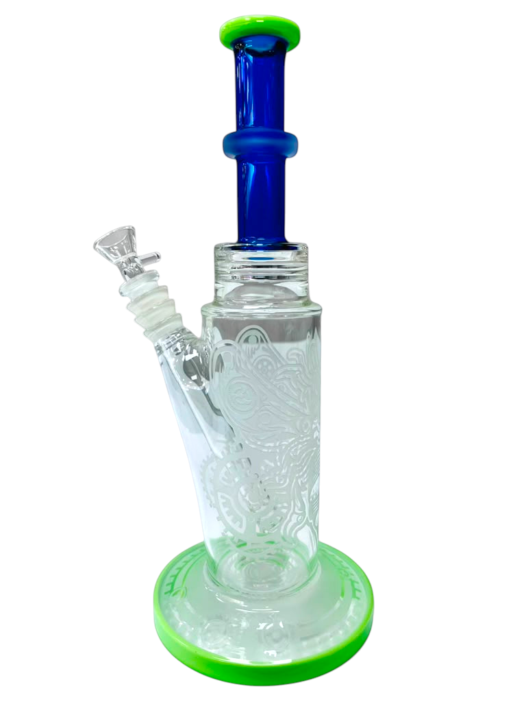 Goden21 10" Engraved Straight Tube Waterpipe