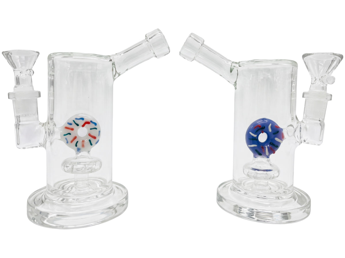 RG62 6" Clear w/ Donut Perc Waterpipe Assorted Colors