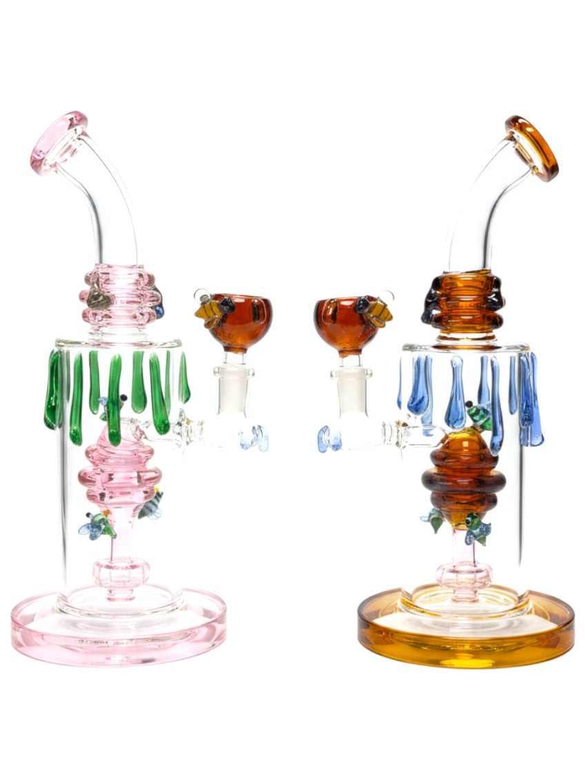 RG19 WP-2661 11" Honeydrip Bee Waterpipe Assorted Colors