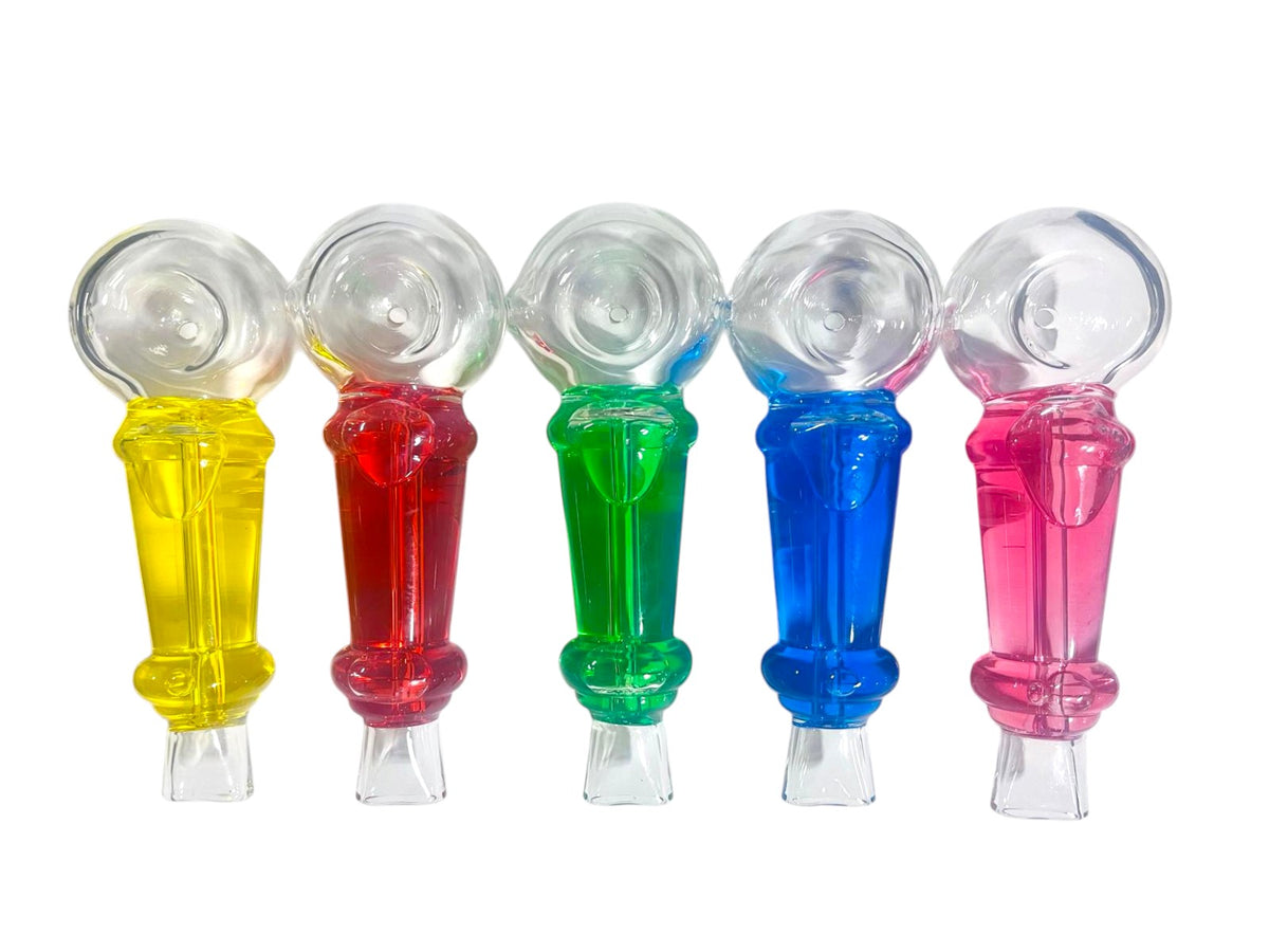H6 5" Freezable Straight Spoon w/ Flat Mouthpiece Handpipe Assorted Colors 5ct