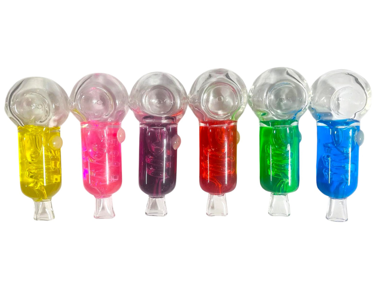 H16 4" Freezable Curly w/ Flat Mouthpiece Handpipe Assorted Colors 5ct