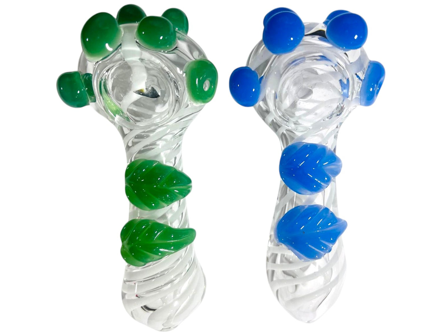 H24 4.5" Handpipe w/ Slime Leaf Design Assorted Colors 5ct