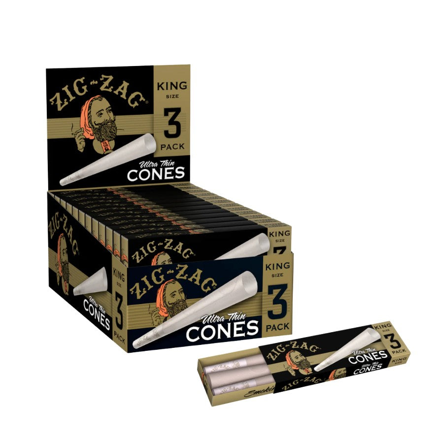 Zig Zag Ultra Thin Cones King Size 3 Pack 24 CT