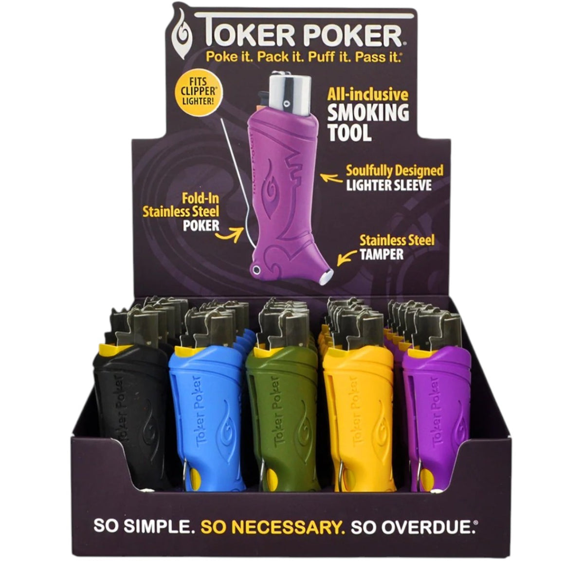 Toker Poker Clipper - Standard Mixed Colors | 25ct Display