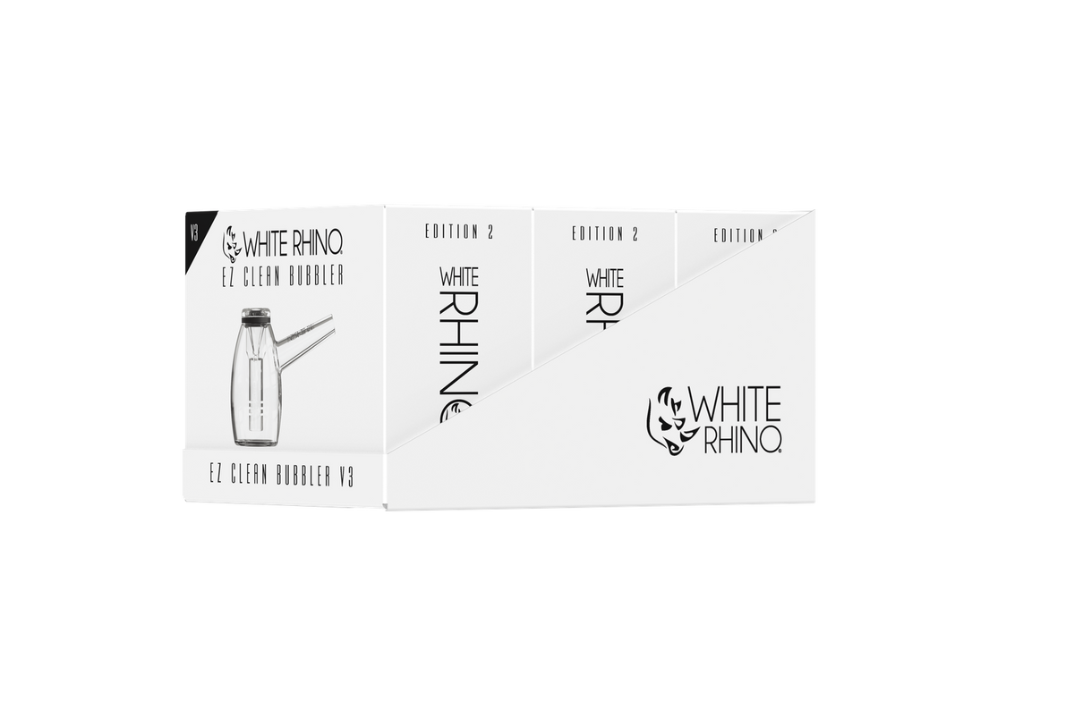 WHITE RHINO EZ CLEAN BUBBLER 2nd EDITION V3 -3ct DISPLAY