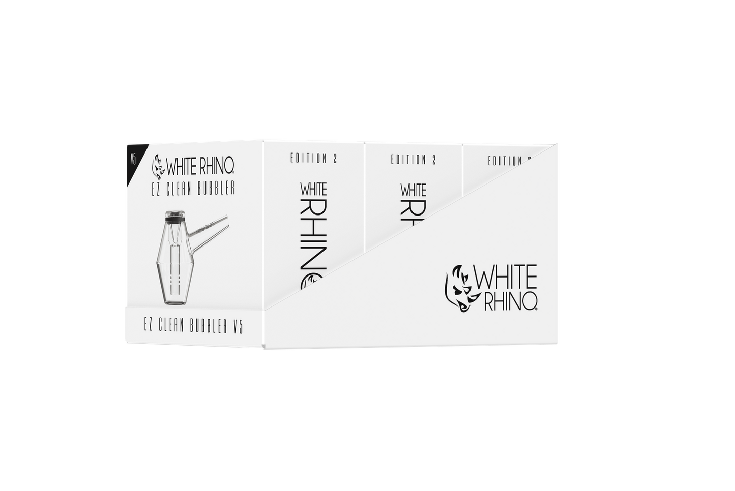 WHITE RHINO EZ CLEAN BUBBLER 2nd EDITION V5 -3ct DISPLAY