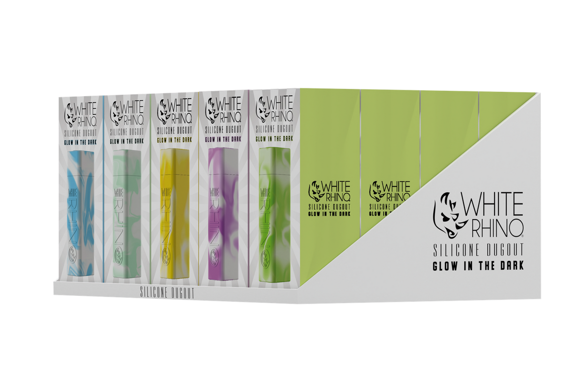 White Rhino Silicone Dugout Glow in the Dark - 20CT Display