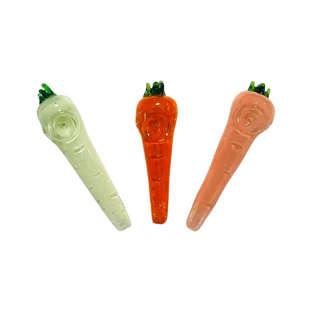 H51 5" Carrot Frit Handpipe Assorted Colors 5ct