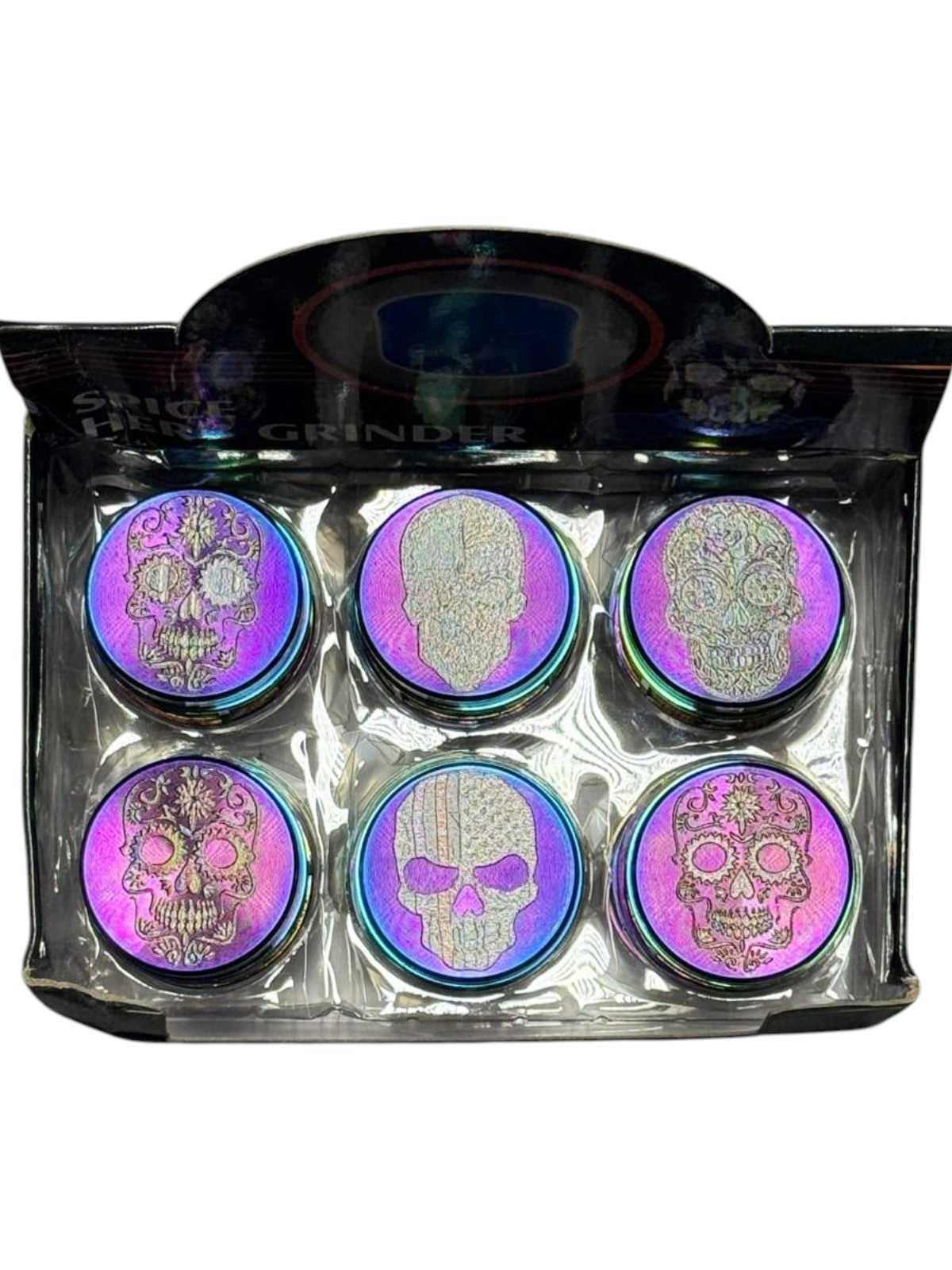 JZG0068 - 32MM SKULL CHROME GRINDERS (12 CT DISPLAY)