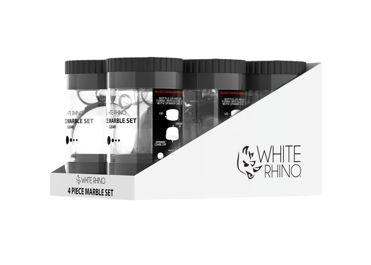 WHITE RHINO TERP SLURPER 4 PIECE MARBLE SET CLEAR -6ct DISPLAY