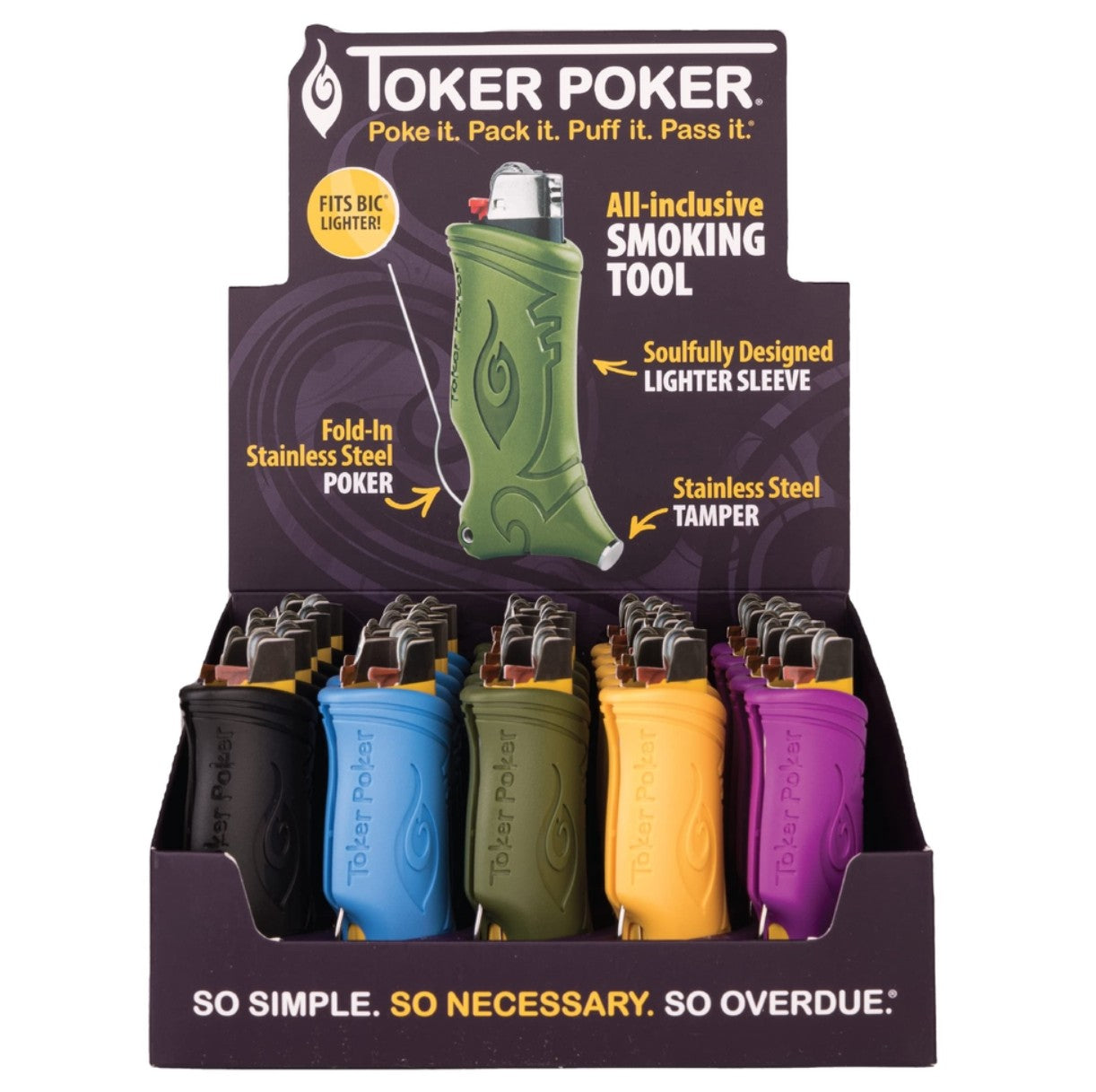 Toker Poker Bic - Standard Mixed Colors | 25ct Display